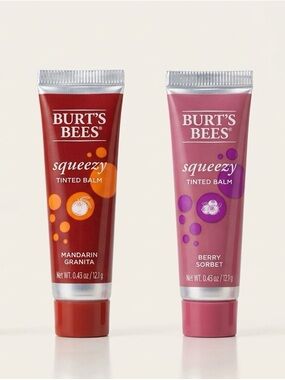 Burt's Bees Tinted Lip Balm Set — Red and Pink Tubes